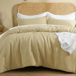 Textured Waffle Weave Comforter Set