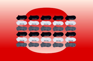 white, gray, and black men's spalding socks