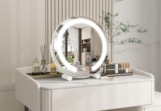 makeup mirror on desk