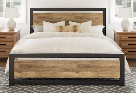 Steelside Wood and Metal Bed
