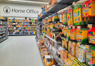 school supplies area shot mostly crayola at walmart