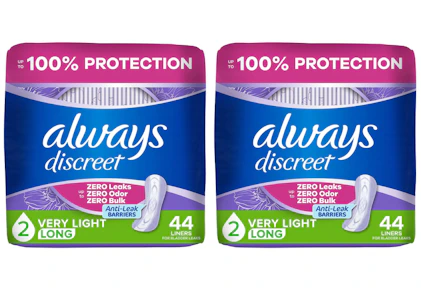 2 Always Discreet Liner Packs