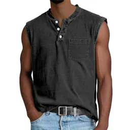 Men's Sleeveless Henley