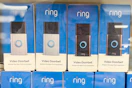 RIng Doorbell Cameras in glass display in the electronic section of Target