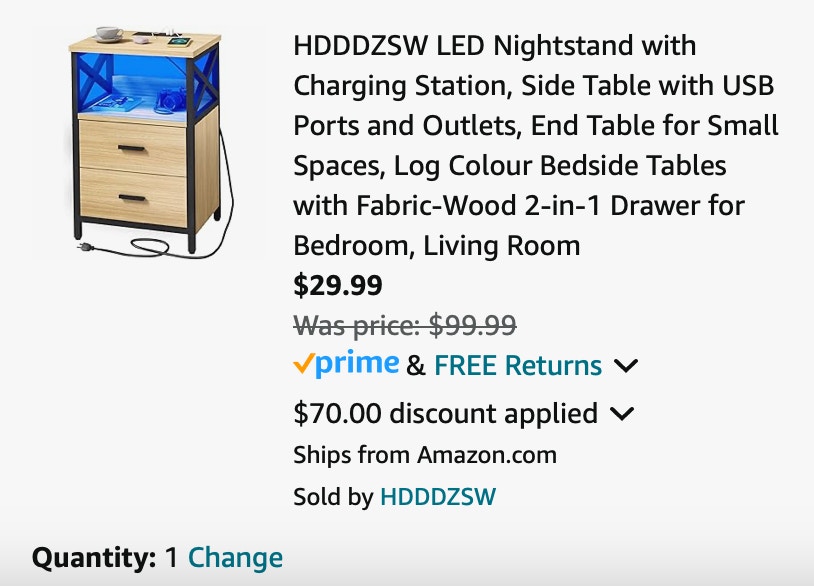 Amazon -Nightstand Charging Station 2024