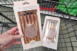 Makeup Brush Set and Mirror, Only $1.25 at Dollar Tree card image