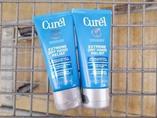 Curel Extra Dry Hand Healing Hand Cream in Walmart shopping cart