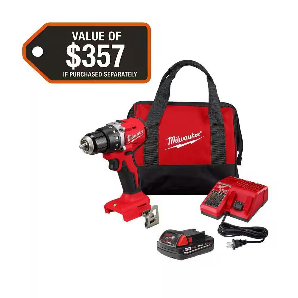Milwaukee Cordless Drill/Driver with Battery, Charger, and Bag