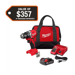 Milwaukee Cordless Drill/Driver with Battery, Charger, and Bag