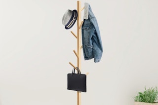 a coat rack in a home