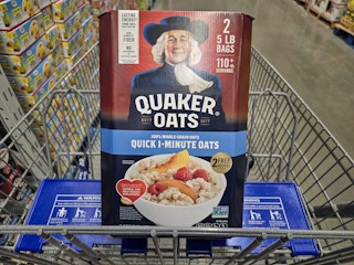 quaker oats in a cart