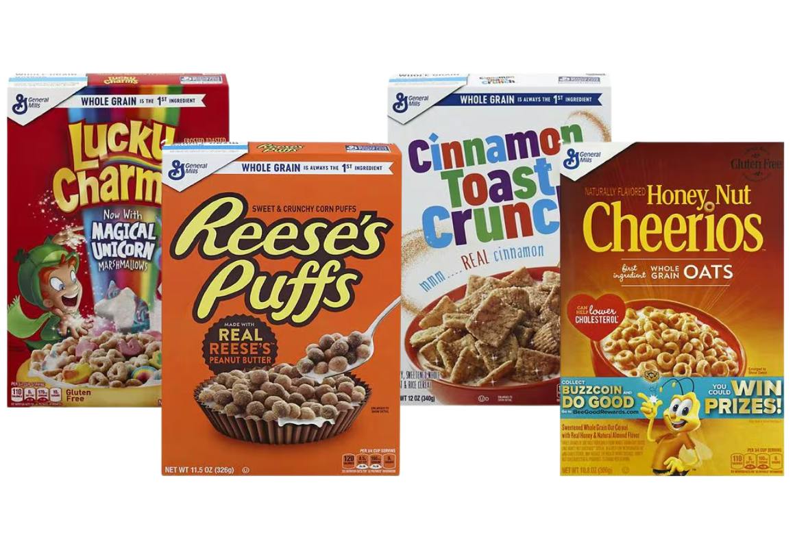 4 General Mills Cereal Boxes