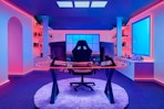 led lights in a gaming room