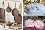 3 lifestyle images of cookware sets