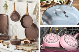 3 lifestyle images of cookware sets