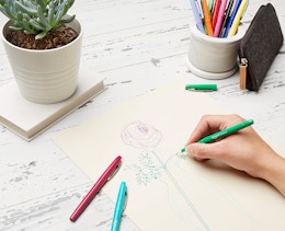 a hand drawing with colorful felt pens 