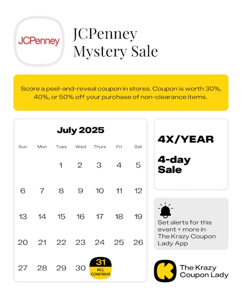 JCPenney Mystery Sale Dates 2025