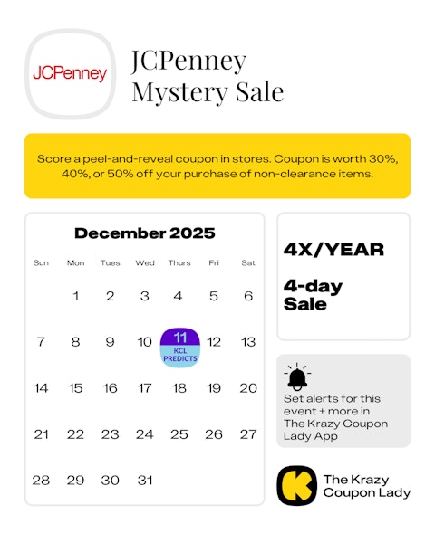 JCPenney Mystery Sale Dates 2025
