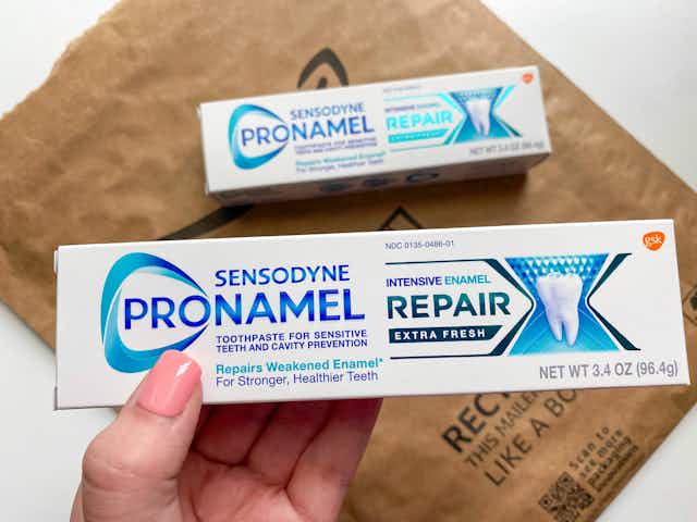 Sensodyne Intensive Repair Toothpaste 3-Pack, Now $11.37 on Amazon card image
