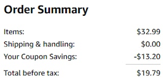 an amazon order summary ending in $19.79