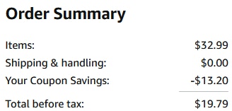 an amazon order summary ending in $19.79