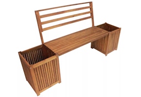 Hardwood Bench With Planters