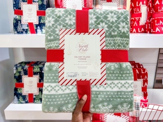 display of christmas throws