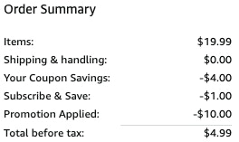 a cart ending in $4.99