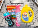 tide simply downy febreze bounce products in walgreens cart