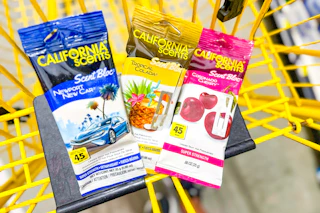 dollar general california scents air freshener in yellow shopping cart