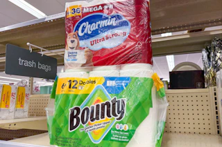 charmin and bounty paper products in walgreens cart