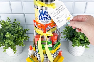 a diy supply cake teacher gift