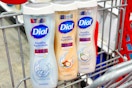 3 dial body wash sitting in a target cart