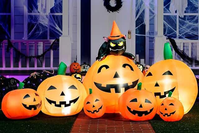 7-Foot Pumpkin Halloween Inflatable, Just $35 on Amazon card image