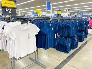 kids uniform polo shirts clearance area at walmart
