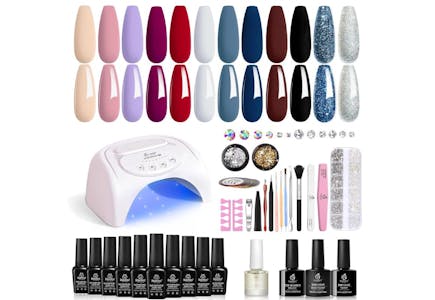 Gel Nail Polish Kit With UV Light