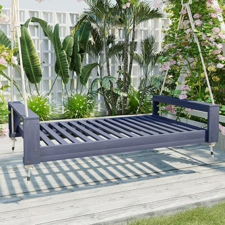 Acacia Wood Porch Swing Bed