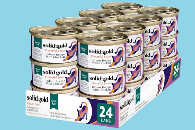 Solid Gold Wet Cat Food 24-Pack, $13.99 With 50% Off Amazon Coupon card image