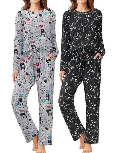 Ekouaer Women's Pajama Set 2-Pack