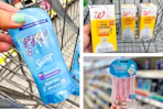 walgreens secret, venus, trash bags 3-photo collage