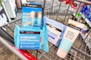 neutrogena moisturizer and makeup wipes in a cart