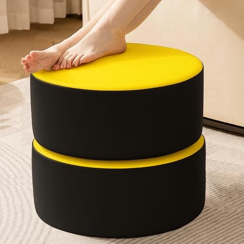 Round PU Leather Ottoman