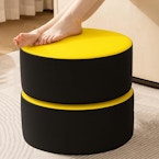 Round PU Leather Ottoman