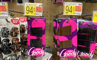 Goody hair pins in a store aisle.