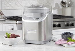 an ice cream maker on a kitchen counter