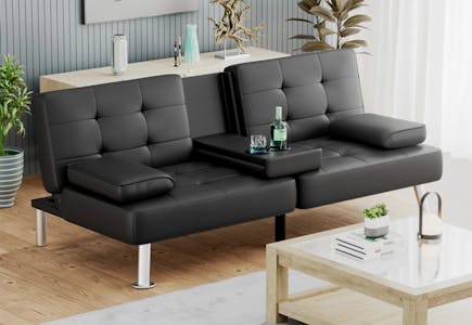 Latitude Run Faux Leather Sofa Bed