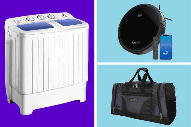 New Walmart Rollbacks: Mini Washer and Dryer, Robot Vacuum, and More card image