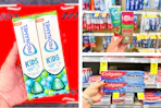 collage image of sensodyne, colgate, hello, and toms toothpaste