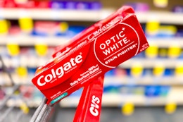 one Colgate toothpaste in CVS cart