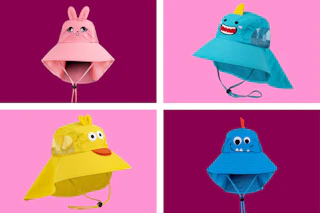 4 stock images of kids sun hats in animal/sea life themes